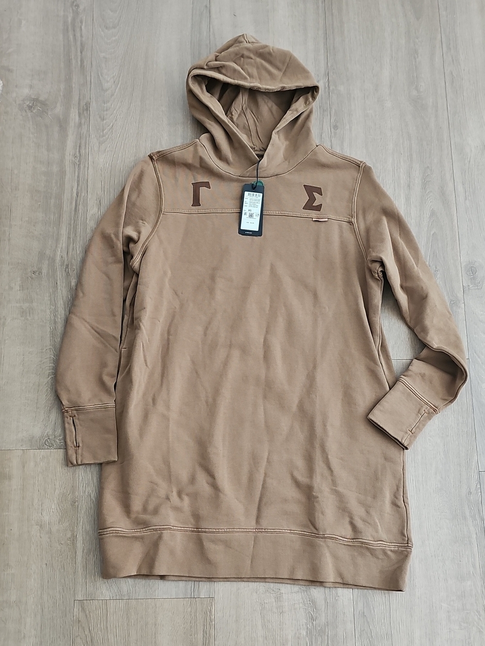 G-Star Gamma Sigma Loose Women's Brown Hooded Sweatshirt Dress Size XS Oversized